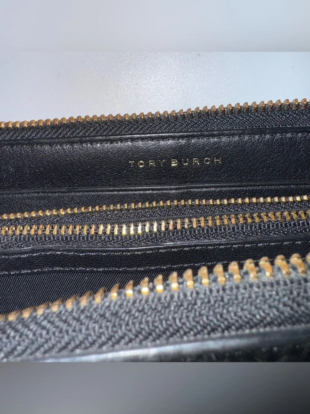 Tory Burch Gemini Link Blue Black Snakeskin Wallet